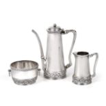 A Three-Piece American Silver Coffee-Service, by Tiffany and Co., New York, 1892-1902, each piece