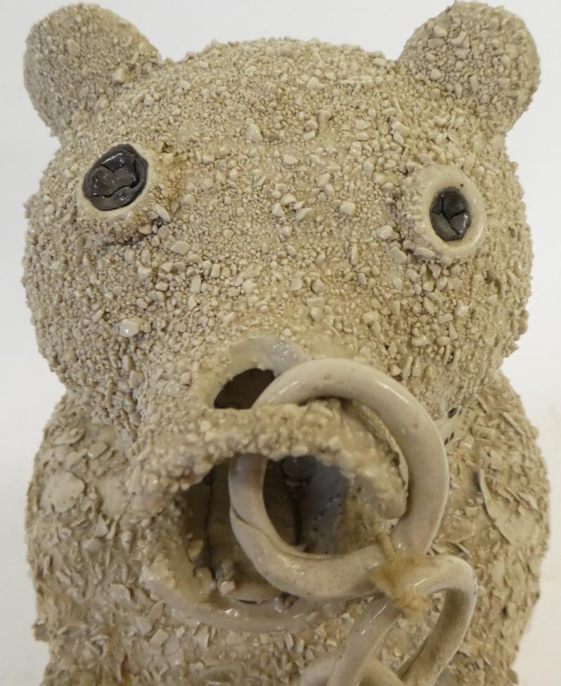 A Staffordshire White Salt Glazed Stoneware Bear Jug and Cover, circa 1750, naturalistically - Image 3 of 15