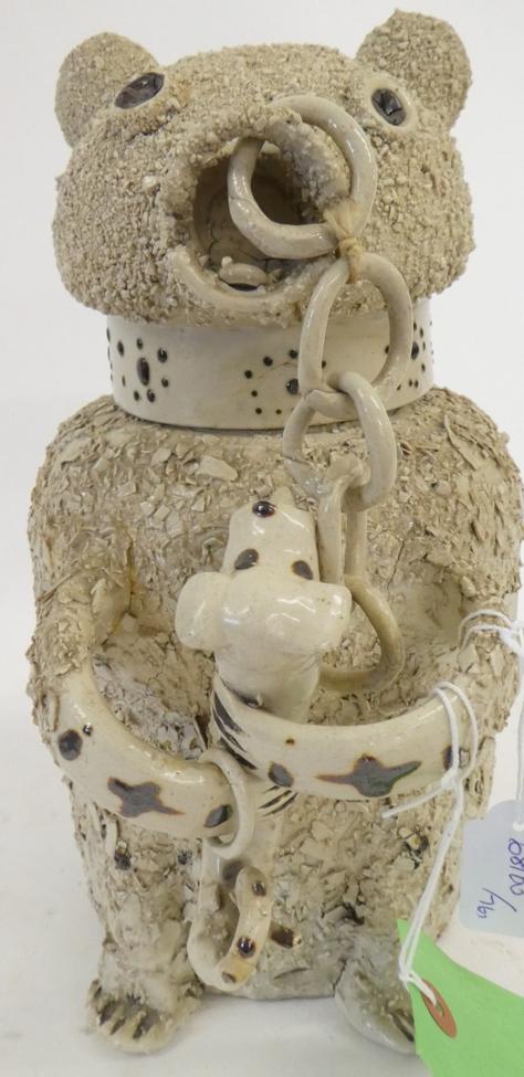 A Staffordshire White Salt Glazed Stoneware Bear Jug and Cover, circa 1750, naturalistically - Image 2 of 15