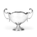 A George V Silver Punch-Bowl, by Walker and Hall, Sheffield, 1916, tapering and with shaped rim,