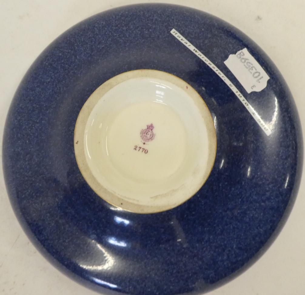 A Royal Worcester Porcelain Bowl, by Albert Shuck, 1920, of ogee circular form, painted with a still - Image 2 of 5