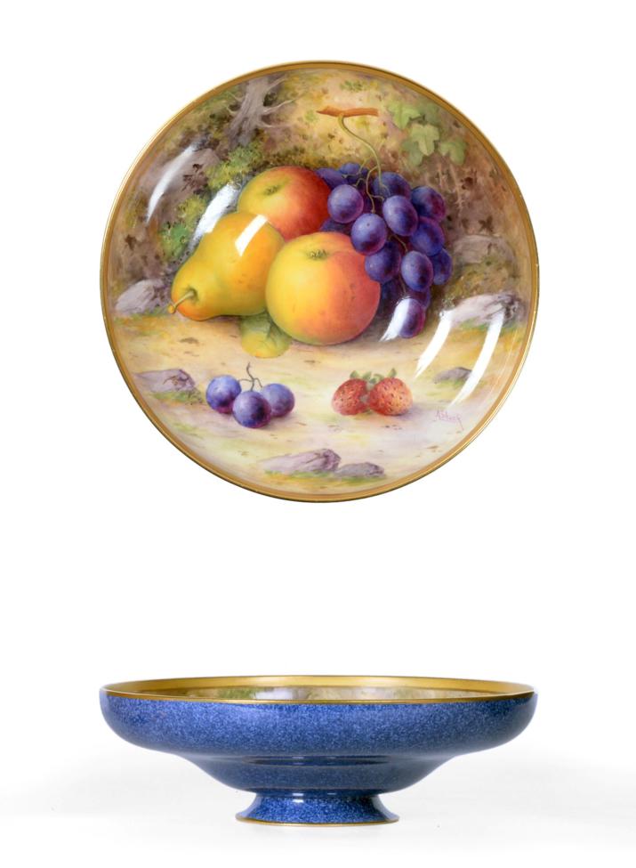 A Royal Worcester Porcelain Bowl, by Albert Shuck, 1920, of ogee circular form, painted with a still