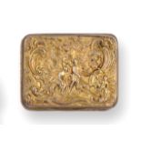 A George III Silver-Gilt Snuff-Box, by Joseph Ash, London, 1809, oblong, the hinged cover cast and