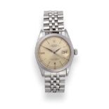 A Stainless Steel Automatic Calendar Centre Seconds Wristwatch, signed Rolex, Oyster Perpetual,