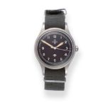 A British Military Royal Air Force Stainless Steel Centre Seconds Wristwatch, signed Omega, ref: