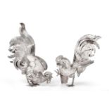 A Pair of Dutch Silver Pheasant Models, Maker's Mark DZ, Second Half 20th Century, each