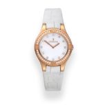 A Lady's 18ct Rose Gold Diamond Set Wristwatch, signed Corum, model: Romulus, ref: 024.131.85/