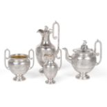 A Four-Piece Victorian Silver Tea-Service, by Samuel Roberts and Charles Belk, Sheffield, 1871, each