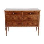 An 18th Century Italian Rosewood and Parquetry Decorated Commode, probably Lombardy, the strung,