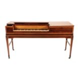 A George III Mahogany, Satinwood Crossbanded, Boxwood and Ebony Strung Square Piano, by John