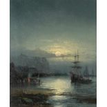 William Thornley (fl.1858-1898) Nocturne seascape Signed, oil on canvas, 34cm by 28.5cm See