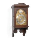 ~ An Oak Thirty Hour Hooded Wall Alarm Timepiece, signed Jno Huggin, Ashwellthorp, circa 1780,