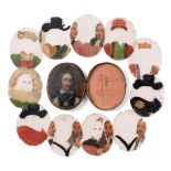 English School (mid 17th century): A Miniature Bust Portrait of King Charles I, with eleven mica