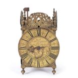 ~ A Brass Striking Lantern Clock, signed Richard Rayment, Bury St Edmunds, early 18th century,