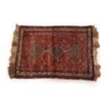 Khamseh Rug South West Iran, circa 1920 The field richly decorated with tribal and zoomorphic motifs