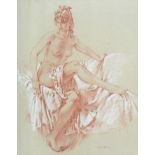 Sir William Russell Flint (1880-1969) ''Nude'' (possibly Cecilia) Signed, red conte crayon