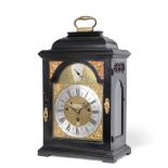 ~ A George II Ebony Veneered Quarter Chiming Table Clock, signed Joseph Green, North Shields,