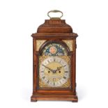 A Good George III Eight Day Dutch Striking Alarm Table Clock with Moonphase Display, signed Paul