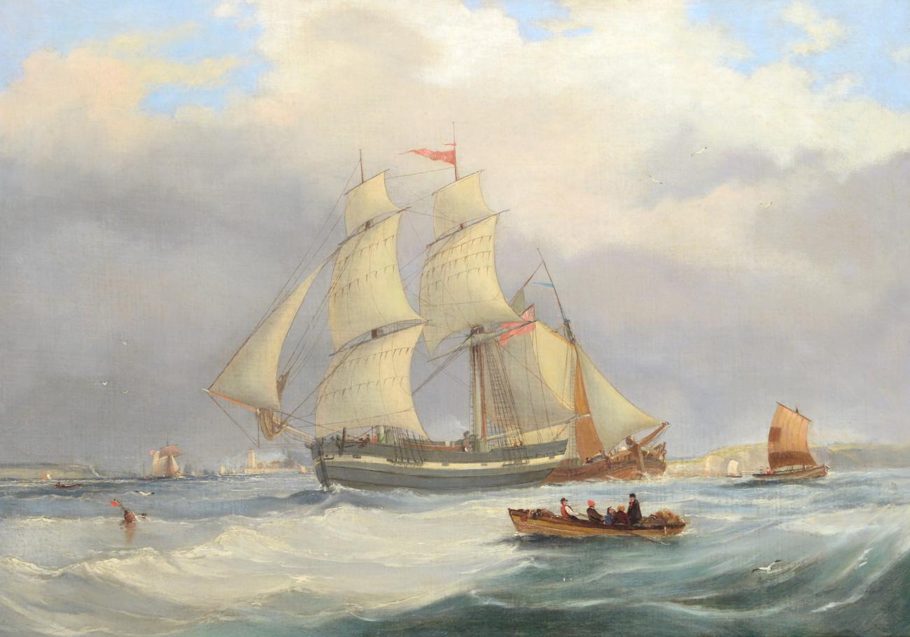 Circle of George Chambers (1803-1840) Schooner and other shipping vessels off the coast With