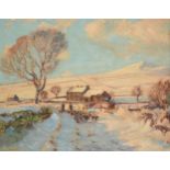 Herbert Royle (1870-1958) Dales farm in winter Signed, oil on board, 38.5cm by 49cm Artist's