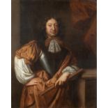 Follower of John Closterman (1660-1711) Portrait of a gentleman, three quarter length standing,