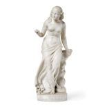 W J Docherty (19th century): ''Gondoline'', a white marble figure of a classical maiden loosely