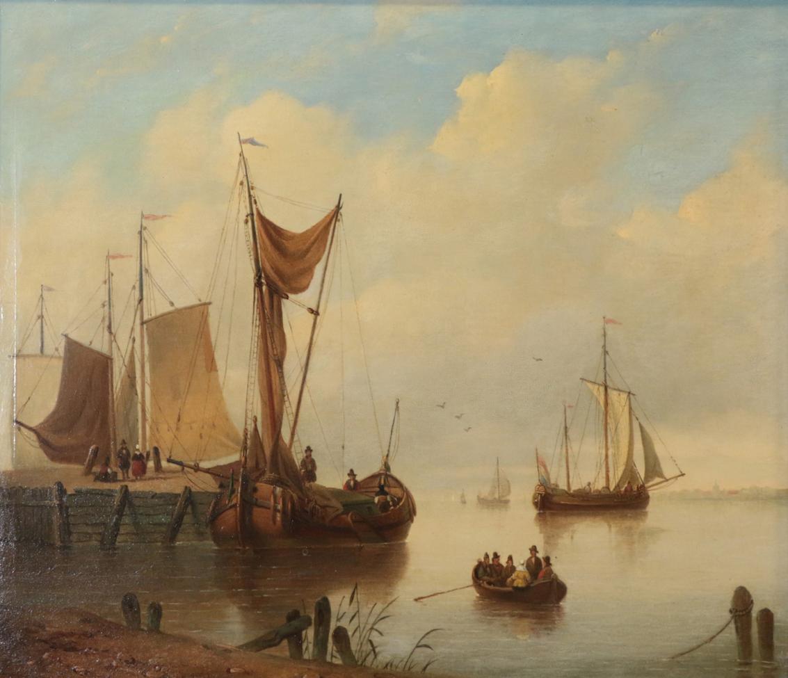 Circle of Miles Edmund Cotman (1810-1858) Moored vessels and other shipping in calm waters With