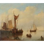 Circle of Miles Edmund Cotman (1810-1858) Moored vessels and other shipping in calm waters With