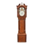 ~ An Oak and Mahogany Eight Day Oval Dial Longcase Clock, signed Wm Nicholas, Birmingham, circa