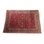 Kashan Carpet Central Iran, circa 1940 The crimson field with an allover design of palmettes and