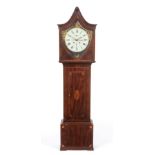 ~ A Scottish Mahogany Eight Day Centre Seconds Longcase Clock with an Unusual Shield Shaped Dial,