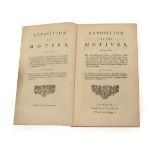 [Michell, Abraham Louis] Exposition of the motives, founded upon the universally received Laws of
