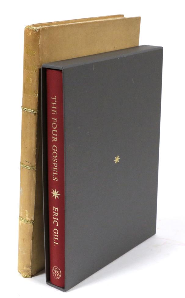 Private Press Gill, Eric The Four Gospels. Folio Society, 2018. Folio, org. red cloth, upper board