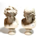 A pair of faux marble Neoclassical busts (2)