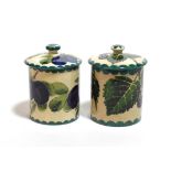 Two Wemyss ware preserve jars, one decorated with plums the other blackberries