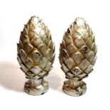 A pair of reproduction Artichoke finials