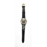 A stainless steel quarter section dial wristwatch, signed Universal Geneve, Polerouter, (movement
