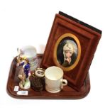 An early 20th century Berlin porcelain plaque of lady in prayer after Friedrich August Von Kaulbach;