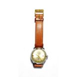 A chrome plated Girard-Perregaux Gyromatic wristwatch