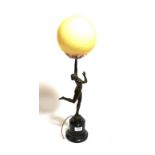 An Art Deco figural lamp