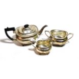 Silver three piece tea service