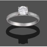 An 18 Carat White Gold Diamond Solitaire Ring, the round brilliant cut diamond in a claw setting