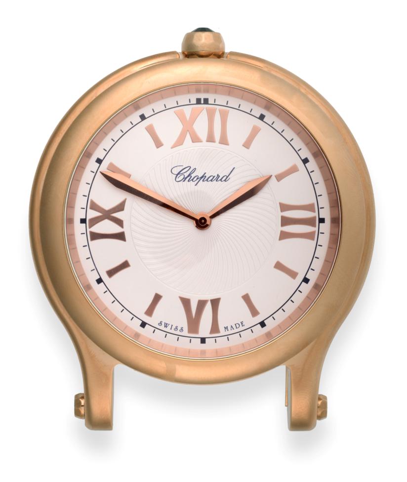 A Travelling/Desk Timepiece, signed Chopard, model: Happy Sport, circa 2015, quartz movement,