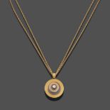 An 18 Carat Gold ''Happy Spirit'' Pendant on Chain, by Chopard, a collet set 'floating' round