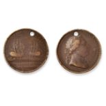 A Rare Resolution and Adventure Medal, 1772, in bronze coloured 'platina', the obverse with bust r.,