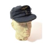 A German Third Reich Luftwaffe EM/NCO's M34 Field Cap, in blue grey wool, the front stitched with