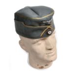 A German Third Reich General's M38 Overseas Field Cap, in field grey wool mix, with gold bullion