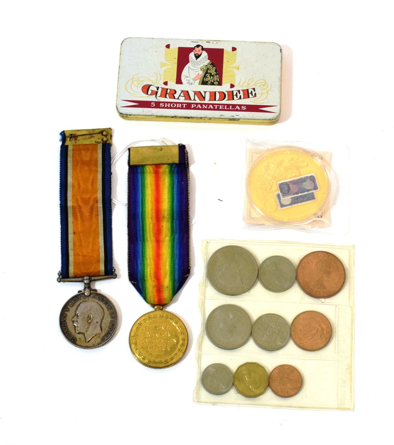 A First World War Pair, awarded to 201082 SPR.F.W.RILEY R.E., comprising British War Medal and