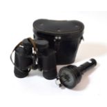 A Pair of German Third Reich 'Dienstglas' 7X50 Binoculars, numbered 153504 and maker's code bmk with