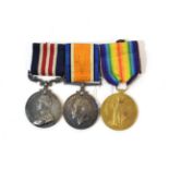 A First World War MM Trio, awarded to 43558 PTE.(later CPL)P.J.ARMSON. R.IR.RIF., comprising